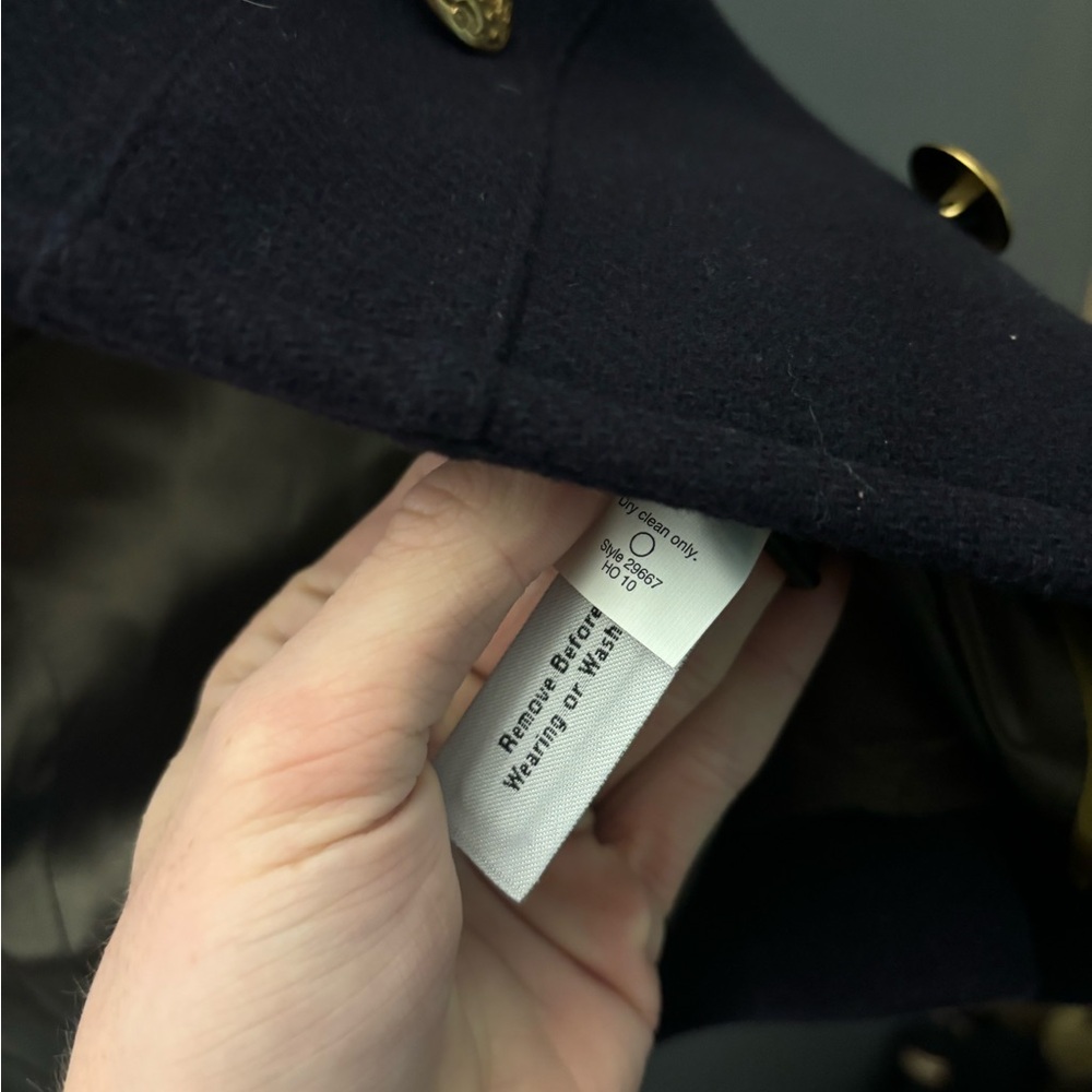 J.Crew Stadium Cloth Nello Gori Double Breasted Peacoat Size 8 Wool Blend - Picture 4 of 4